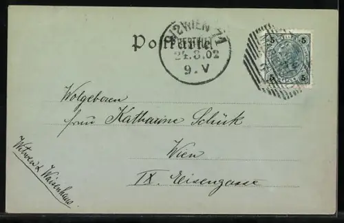 Mondschein-AK Marienbad, Partie an den Colonnaden