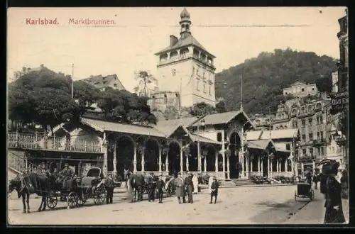 AK Karlsbad, Marktbrunnen