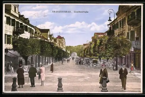 AK Franzensbad, Blick in die Goethestrasse