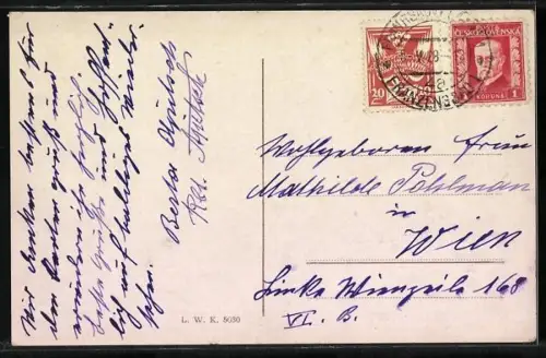 AK Franzensbad, Blick in die Goethestrasse