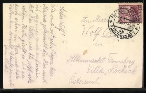 AK Franzensbad, Neue Kolonnade, Kirchengasse