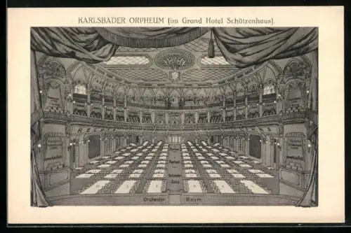 AK Karlsbad, Karlsbader Opheum im Grand Hotel Schützenhaus