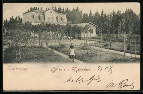 AK Marienbad, Blick auf das Café Grunewald
