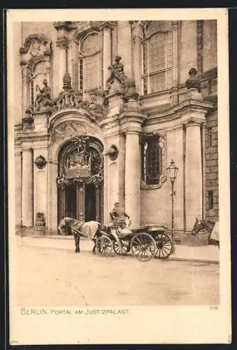 AK Berlin, Portal am Justizpalast, Neue Friedrichstrasse, jetzt Littenstrasse