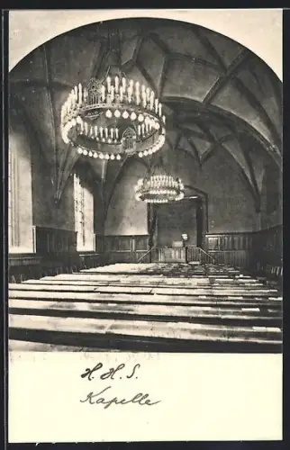 AK Berlin, Handels-Hochschule, Kapelle, Innenansicht, Spandauer Strasse Ecke Neue Friedrichstrasse