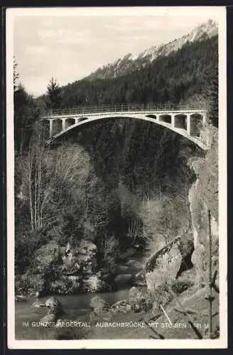 AK Gunzesried, Aubachbrücke im Gunzesrieder Tal mit Stuiben