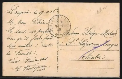 AK Lörchingen i. L., Bezirks-Heil- u. Pflegeanstalt, Pförtnerhaus mit Umgebung