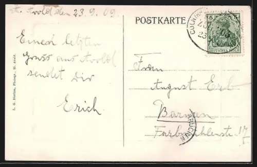 AK St. Avold, Hotel zur Post Emil Franke, Strassenpartie