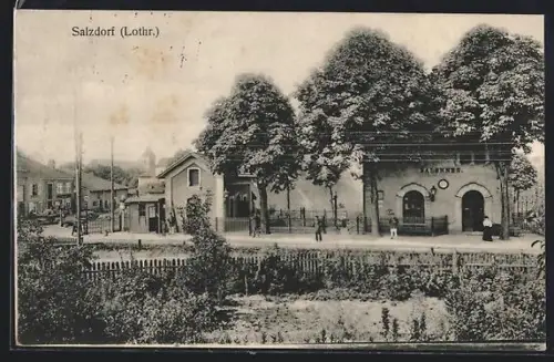 AK Salonnes, Blick auf den Bahnhof