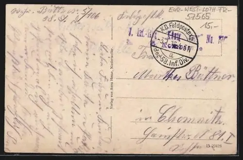 AK Niederweiler /Lothr., Panorama mit Schulhäusern und Pfarrkirche, Strassenpartie