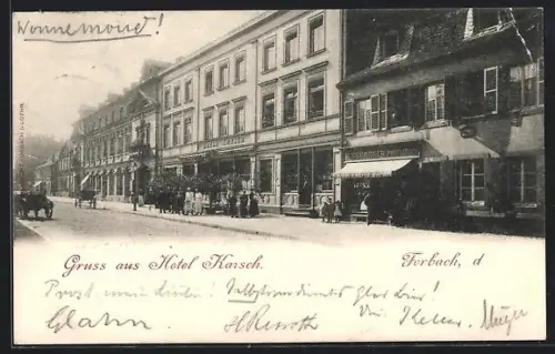 AK Forbach, Hotel Karsch von der Strasse aus