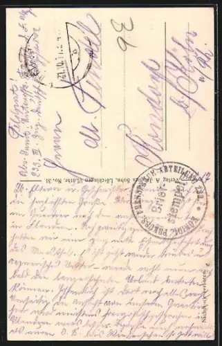 AK Landingen /Lothr., Kirche mit Strasse, Ortspartie mit Leiterwagen u. Kirche