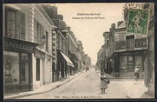AK Château-du-Loir, Centre de l`Avenue de Tours