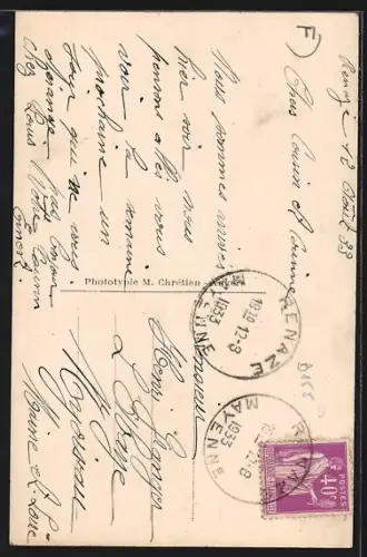 AK Renazé /Mayenne, L`Église et la Rue Victor-Fourcault