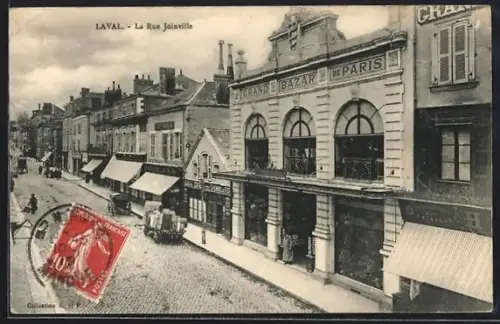 AK Laval, La Rue Joinville et le Grand Bazar de Paris