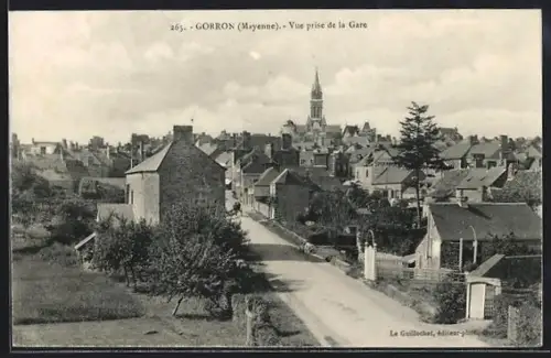 AK Gorron /Mayenne, Vue prise de la Gare
