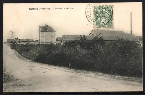 AK Renazé /Mayenne, Quartier de la Gare