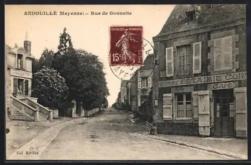 AK Andouillé /Mayenne, Rue de Gonnette avec bâtiments et arbres