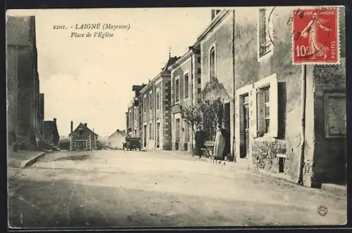 AK Laigné /Mayenne, Place de l`Église