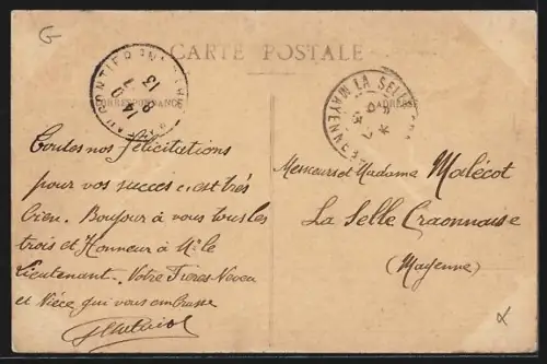 AK Laigné /Mayenne, Place de l`Église