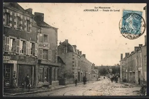 AK Andouillé, Route de Laval et commerces adjacents