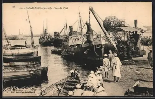 AK Casablanca, Fleischer warten auf ihre Lieferung am Hafen