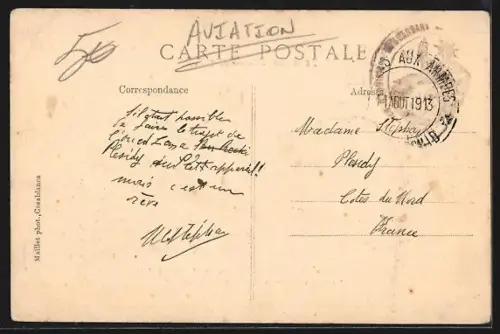 AK Casbah Tadla, Flugzeug Lamorlay beim Absturz