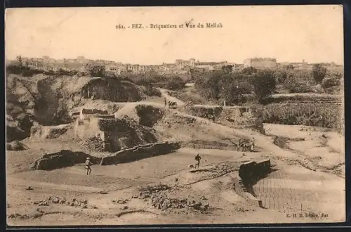 AK Fez, Briquetiers et Vue du Mellah