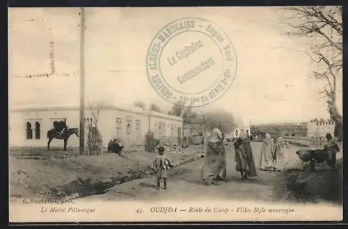 AK Oudjda, Route du Camp, Villas Style mauresque