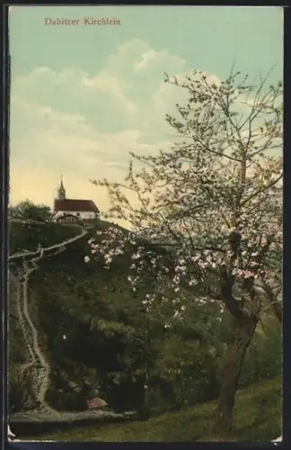 AK Dubitz, Panorama mit Kirchlein