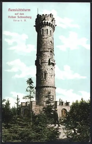 AK Schneeberg, Aussichtsturm auf dem Hohen Schneeberg