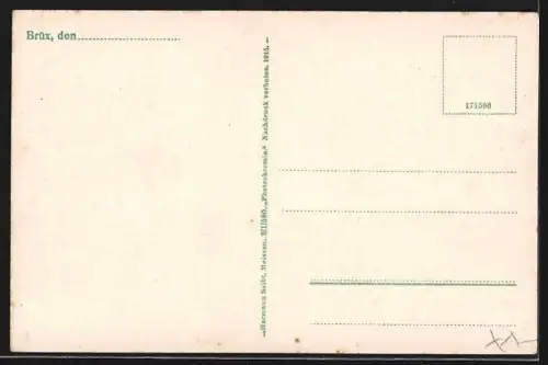 AK Brüx, Stadttheater mit Strassenpartie