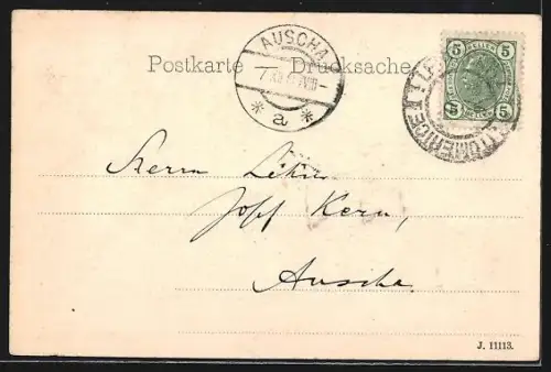 AK Teplitz-Schönau, Blick auf das Schloss