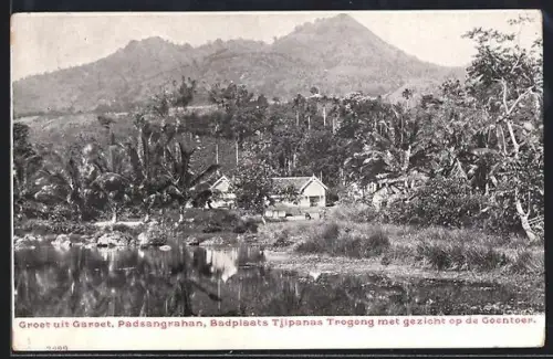 AK Garoet, Padsangrahan, Badplaats Tjipanas Trogong met gezicht op de Goentoer