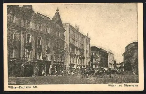 AK Wilna, Blick in die Deutsche Strasse