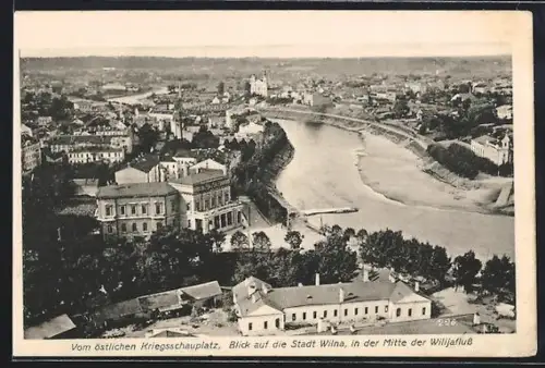AK Wilna, Blick auf die Stadt und den Wilijafluss
