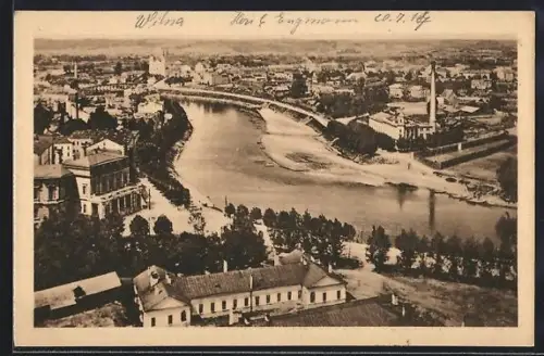 AK Wilna, Flusspartie aus der Vogelschau