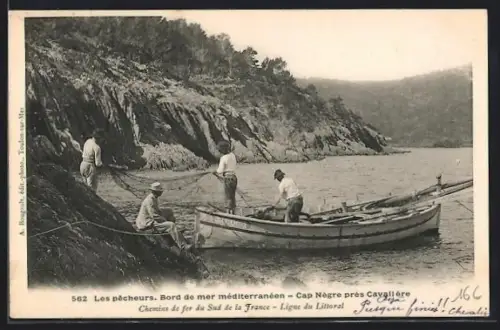 AK Cavallère, Cap Nègre, Les pêcheurs, Bord de mer méditarranéen