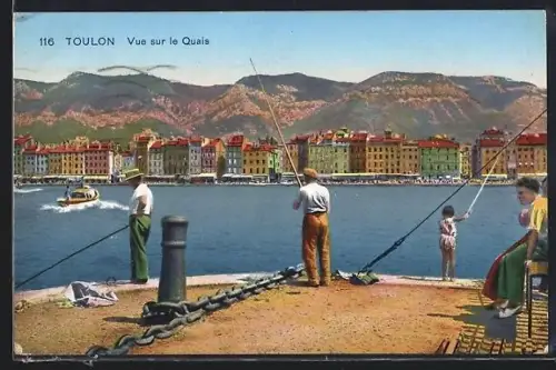 AK Toulon, Vue sur le Quais