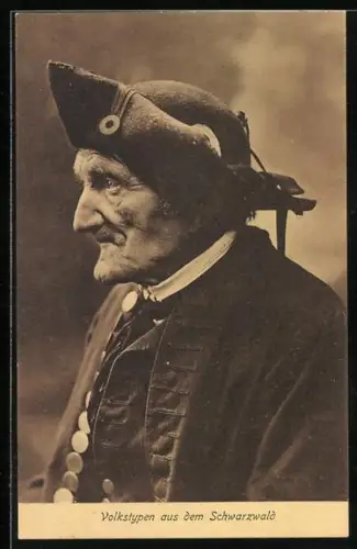 AK Alter Mann in Tracht aus dem Schwarzwald, Schwarzwälder Tracht