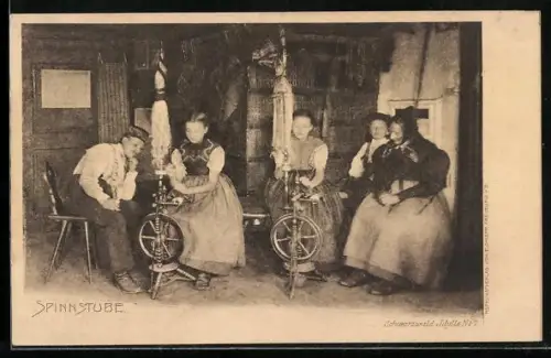 AK Schwarzwald Idylle - Spinnstube