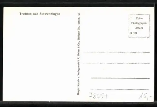 AK Schwenningen / Villingen, Männer & Frauen in schwäbischer Tracht