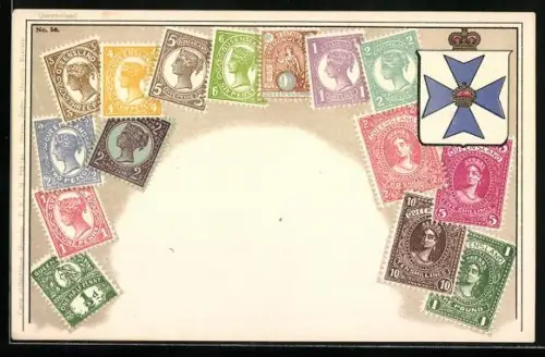 AK Zwei und Fünf Shilling-Briefmarken aus Queensland