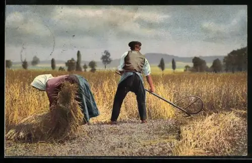 AK Photochromie NR 226: Bauer mit Sense bei der Ernte