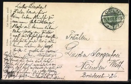 AK eine Gruppe in Schwarzwälder Tracht bei der Kirmes-Vorfeier