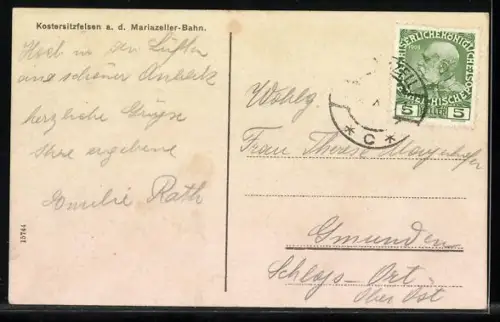 AK Mariazellerbahn, Partie am Klostersitzfelsen