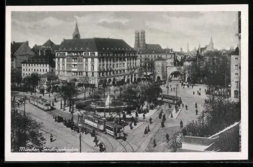 AK München, Sendlingertorplatz, Strassenbahn