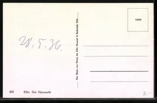 AK Köln, Der Heumarkt mit Strassenbahn