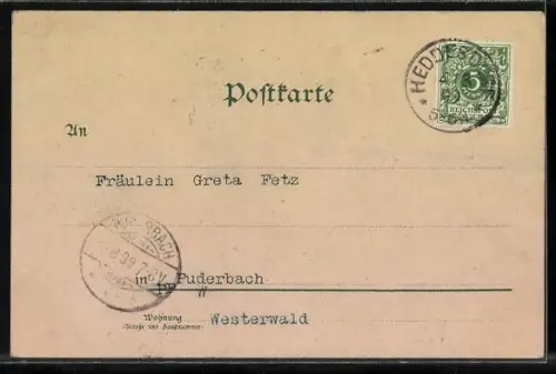 AK Haus in der Idylle, Veilchen als Rahmen, Jugendstil um 1900