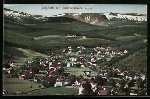 AK Ober-Krummhübel, Berghotel zur Teichmannbaude im Riesengebirge